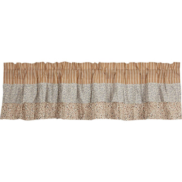 Kaila Ticking Gold Ruffled Valance 16x72 VHC Brands - The Fox Decor